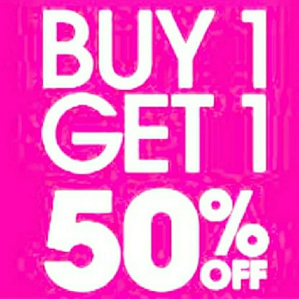 Buy 1 get 1 50% off